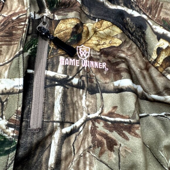Game Winner Camo Hooded Jacket Womens Large Hunting Fleece Lined Full Zip Coat - Picture 11 of 13